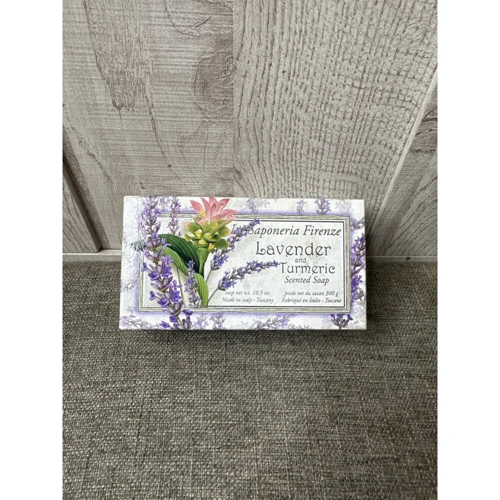La Saponeria Firenze Lavender & Turmeric Scented Soap Made In Italy Gift Box